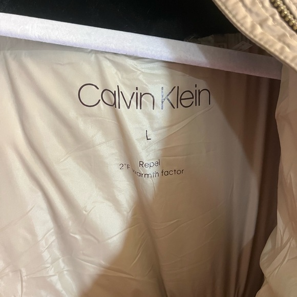 Calvin Klein Brown Puffer Jacket with Faux Fur Hood - Picture 2 of 3